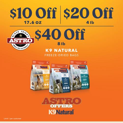 K9 Natural | Black Friday | Dollars OFF K9 Natural Freeze Dried Dog Food