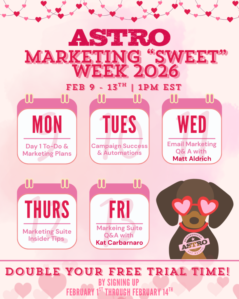 2 Marketing Sweet Week Schedule