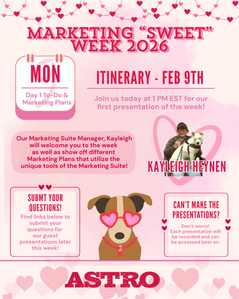 3 Marketing Sweet Week - Monday Schedule